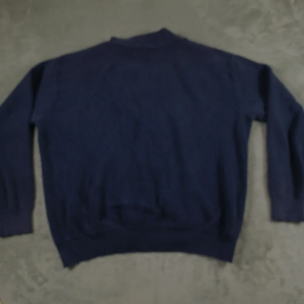 Vintage LL Bean Sweater Mens XLT Blue Knit Outdoor Henley‎ Neck Pullover